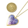 304 Stainless Steel Enamel Heart Pendant Cable Chain Necklaces NJEW-JN05163-3