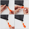 Polyester Braided Cord Zipper Pull Extender FIND-WH0136-80-3