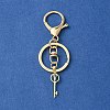 304 Stainless Steel Initial Letter Key Charm Keychains KEYC-YW00004-22-2