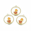 Autumn Theme Alloy Enamel Pendants ENAM-S115-195-1