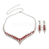 Alloy Rhinestone Necklaces & Stud Earring Sets for Women SJEW-U001-01P-01-3