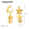 Stylish Stainless Steel Star Moon Dangle Stud Earrings WQ3777-4-1