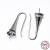 Anti-Tarnish Rhodium Plated 925 Sterling Silver Earring Hook Findings STER-M102-01P-1