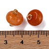 Natural White Jade Dyed Saucer Charms with Rack Plating Golden Tone Brass Bails KK-B103-17B-05-3