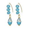 Teardrop Electroplate Glass Dangle Earrings EJEW-JE06797-01-3