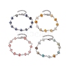 Faceted Rondelle Gemstone Link Chain Bracelets BJEW-JB10831-1