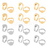ARRICRAFT 24Pcs 6 Style Adjustable 304 Stainless Steel Finger Rings Components STAS-AR0001-53-1