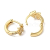 Brass Pave Clear Cubic Zirconia Huggie Hoop Earrings for Women EJEW-C097-12G-04-2