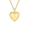 Golden Tone Brass Cable Chain Letter Heart Pendant Necklaces for Women PW-WG67FD6-17-1