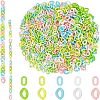 CHGCRAFT 1000Pcs 10 Style Opaque Acrylic Linking Rings FIND-CA0004-84-1