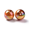 UV Plating Rainbow Iridescent Acrylic Beads PACR-H003-22-3