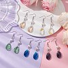 Glass and Shell Pearl Dangle Earrings EJEW-JE06020-2