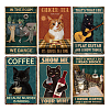 Globleland 6Pcs 6 Style  Vintage Metal Tin Sign AJEW-GL0001-83A-1