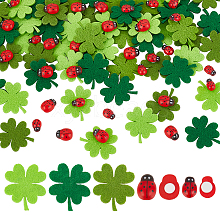 Olycraft 40Pcs Ladybug Wood Cabochons DIY-OC0010-60