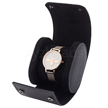 Vintage PU Leather Oval Watch Storage Box CON-WH0088-38