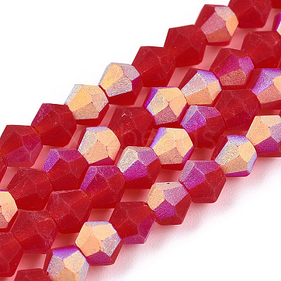 Imitate Austrian Crystal Bicone Frosted Glass Beads Strands LS-EGLA-A039-T4mm-MB14-1