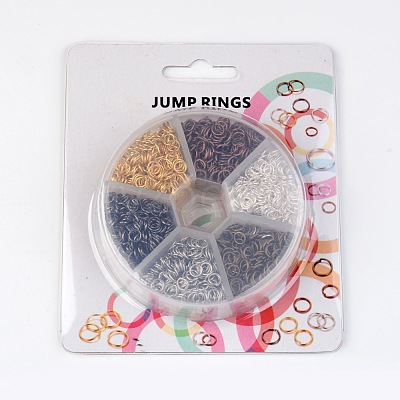 1 Box 6 Color Iron Open Jump Rings IFIN-JP0012-5mm-1