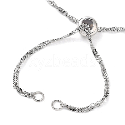 304 Stainless Steel Singapore Chain Necklace Making AJEW-JB01334-02-1