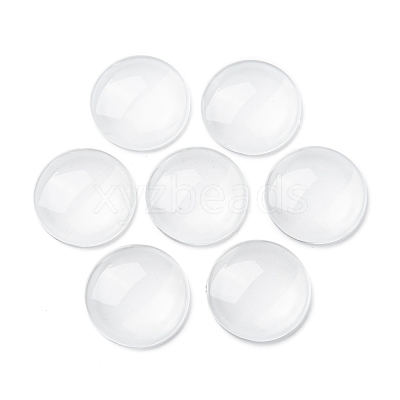 Transparent Glass Cabochons GGLA-R026-25mm-1