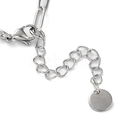 Non-Tarnish 304 Stainless Steel Paperclip Chain Necklace NJEW-D045-14P-1