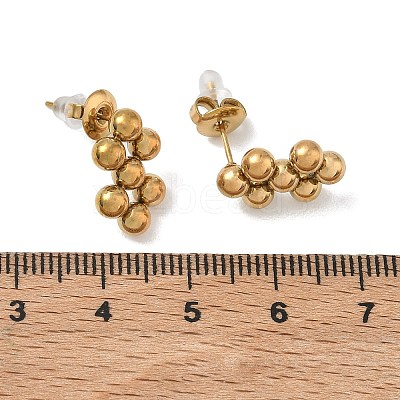 304 Stainless Steel Round Ball Stud Earrings LS-SA-CBA5A9C-02G-1