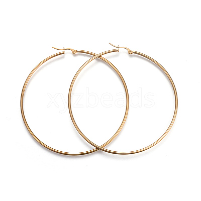 201 Stainless Steel Big Hoop Earrings LS-EJEW-A052-20A-G-1