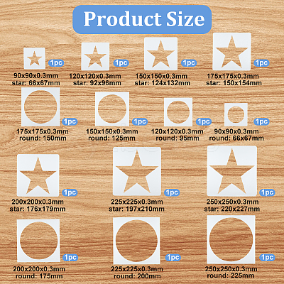 14Pcs Square PET Hollow Out Drawing Painting Stencils DIY-WH0308-410C-1