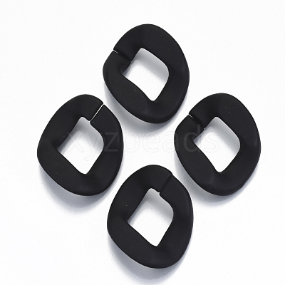 Opaque Spray Painted Acrylic Linking Rings OACR-S021-63A-C01-1
