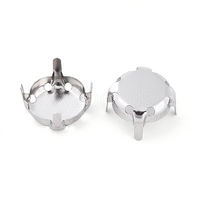 201 Stainless Steel Sew on Prong Settings STAS-T032-01-12mm-P-1