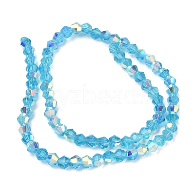 Electroplate Transparent Glass Beads Strands EGLA-K015-18S-1