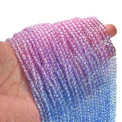 Transparent Painted Glass Beads Strands DGLA-A034-T3mm-A08-1