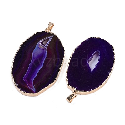 Natural Agate Big Pendants KK-F868-29G-01-1