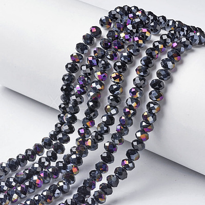 Electroplate Opaque Glass Beads Strands EGLA-A034-P4mm-F01-1