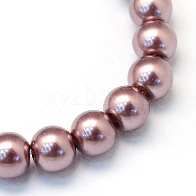 Baking Paint Pearlized Glass Pearl Round Bead Strands HY-Q003-4mm-58-1