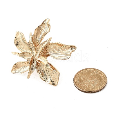 Flower Alloy Adjustable Rings for Women RJEW-B108-01KCG-1