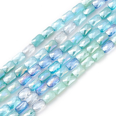 Gradient Color Electroplate Glass Bead Strands GLAA-E042-01A-1