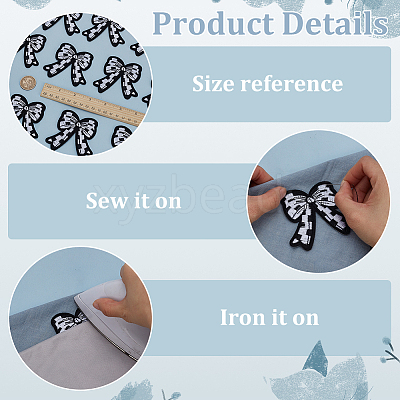 20Pcs Bowknot Embroidery Cloth Iron On/Sew On Patches DIY-FG0007-64B-1