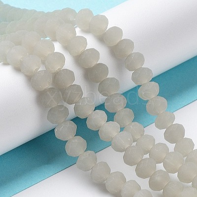 Imitation Jade Solid Color Glass Beads Strands EGLA-A034-J6mm-MD10-1