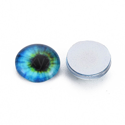 Luminous Eye Printed Glass Cabochons GGLA-WHC0002-10mm-1
