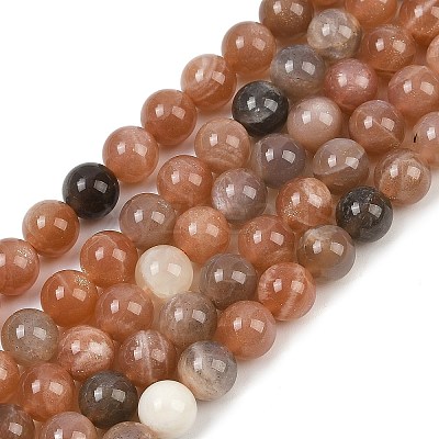 Natural Multi-Moonstone Beads Strands G-J157-8mm-06-1