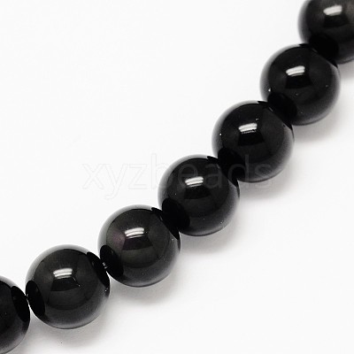 Natural Obsidian Round Beads Strands X-G-L275-03-12mm-01-1
