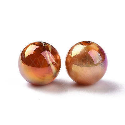 UV Plating Rainbow Iridescent Acrylic Beads PACR-H003-12-1