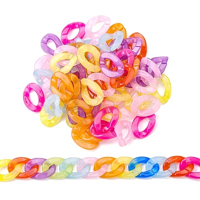 Imitation Jelly Acrylic Linking Rings OACR-S036-001B-E-1
