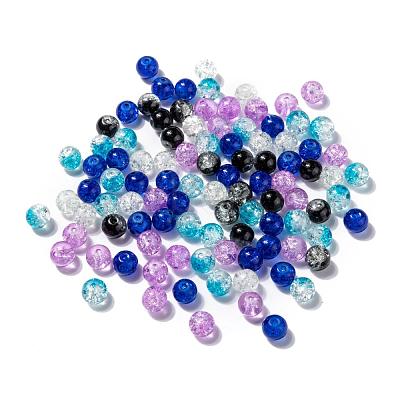 Baking Paint Crackle Glass Beads DGLA-X0006-8mm-03-1