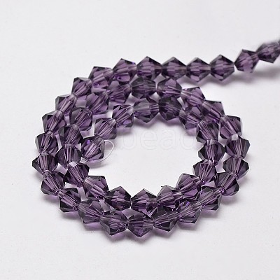 Imitate Austrian Crystal Bicone Glass Beads Strands GLAA-F029-6x6mm-04-1