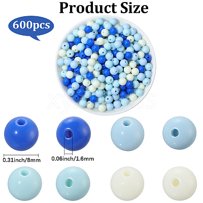 Opaque Acrylic Beads SACR-PA0001-04B-04-1