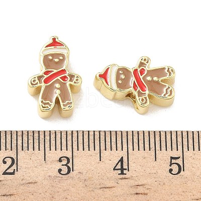 Christmas Brass Enamel Beads KK-I474-G24-1
