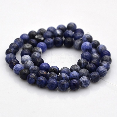 Natural Sodalite Round Beads Strands G-N0120-19-6mm-1