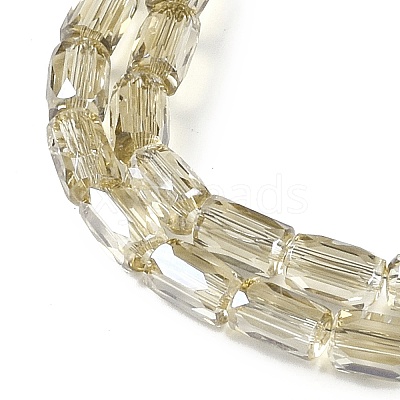 Electroplate Glass Beads Strands GLAA-Q101-02A-PL06-1