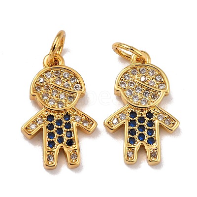 Brass Micro Pave Cubic Zirconia Charms ZIRC-A021-49G-A-1